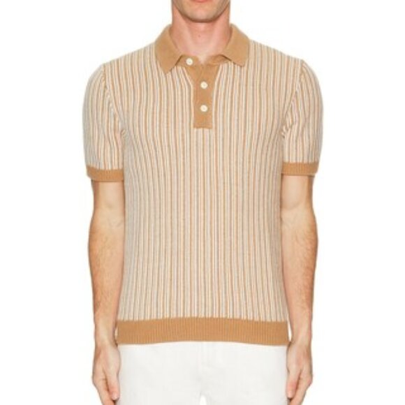Rails Tan & White Polo Shirt in Medium - Picture 3 of 10